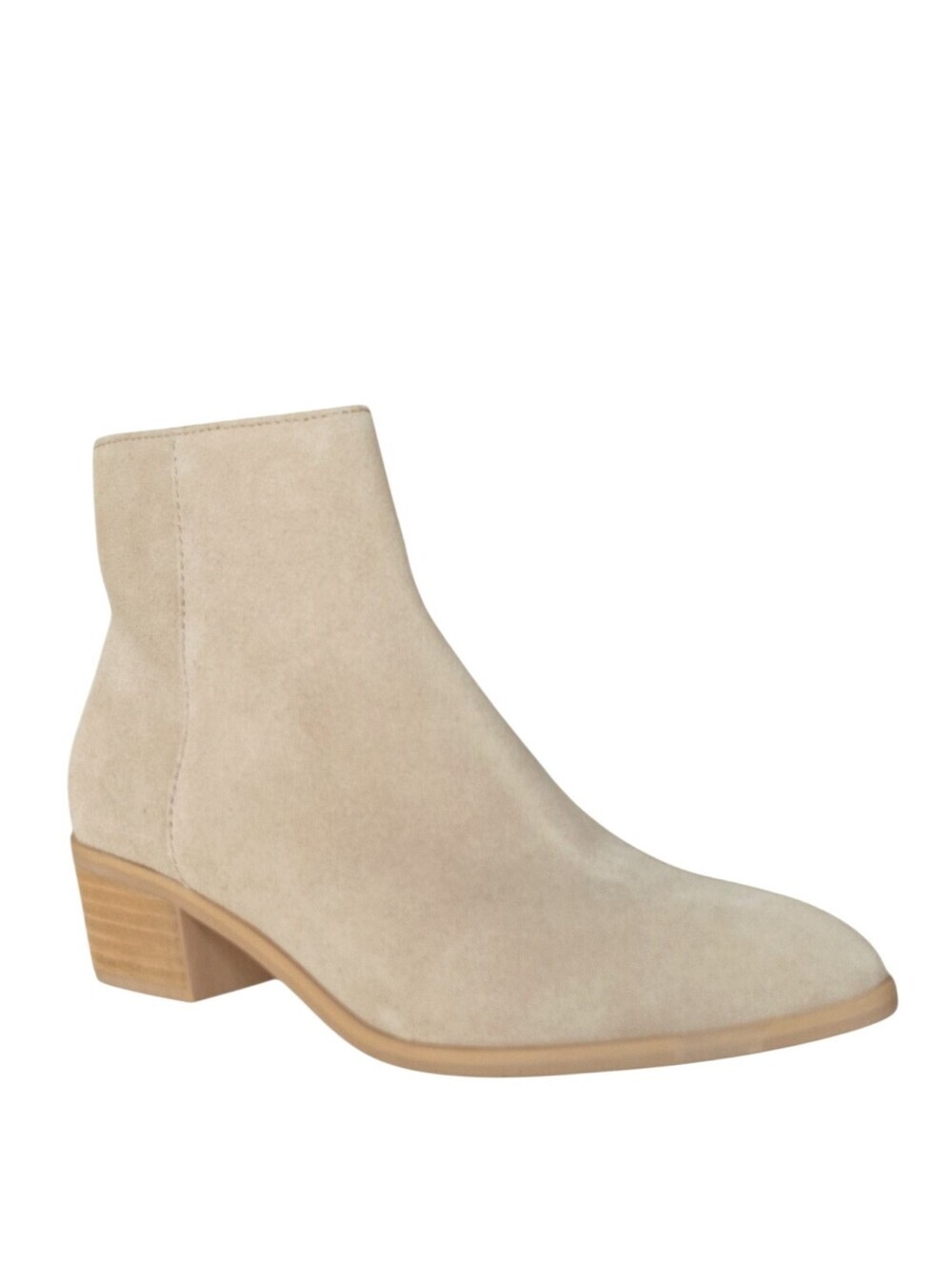 Dolce Vita Avie Suede Ankle Booties Beige Taupe Leather Block Heel 6.5